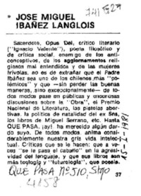 José Miguel Ibáñez Langlois.