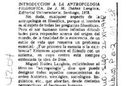 Introducción a la antropología filosófica.