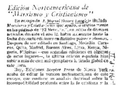 Edición Norteamericana de "Marxismo y Cristianismo".