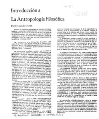 Introducción a la antropología filosófica