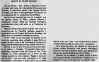 Muere el Abate Molina