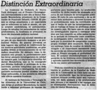 Distinción extraordinaria.