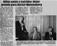 Niños sanos y nutridos: mejor premio para doctor Monckeberg.