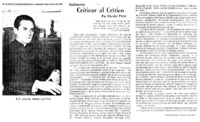 Criticar al crítico