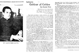 Criticar al crítico