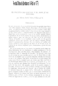 El Fausto de Goethe y el Don Juan hispano