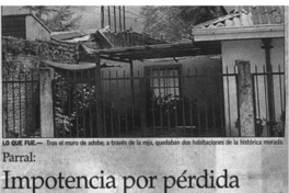 Impotencia por pérdida de casa natal de Neruda