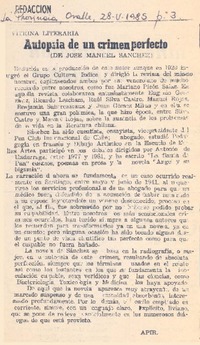 Autopsia de un crimen perfecto