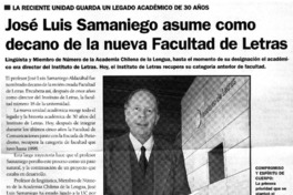 José Luis Samaniego asume como decano de la nueva Facultad de Letras.
