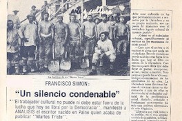 "Un silencio condenable" : [entrevistas]