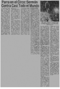 Parra en el circo: Sermón contra casi todo el mundo