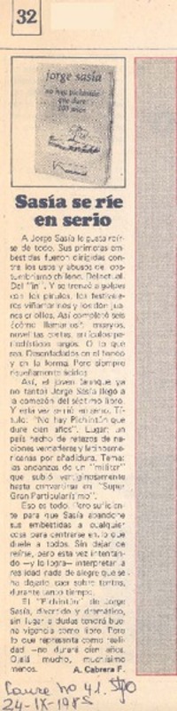 Sasía se ríe en serio