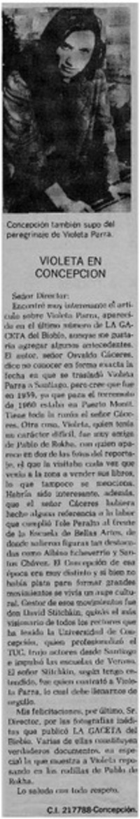 Violeta en Concepción.