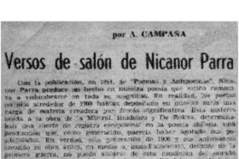 Versos de salón de Nicanor Parra