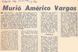 Murio Américo Vargas.