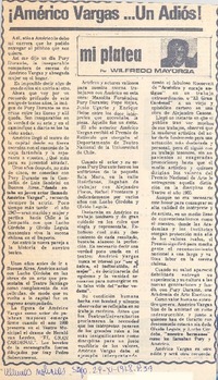 ¡Américo Vargas...Un adiós!