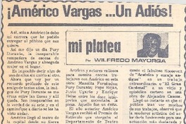 ¡Américo Vargas...Un adiós!