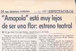 "Amapola" está muy lejos de ser una flor: estreno teatral.