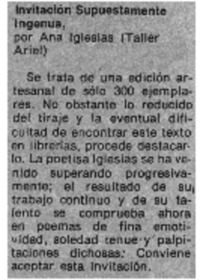 Invitación supuestamente ingenua