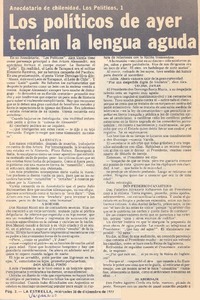 Los políticos de ayer tenían la lengua aguda.