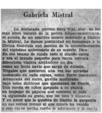 Gabriela Mistral.