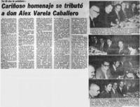 Cariñoso homenaje se tributó a don Alex Varela Caballero.