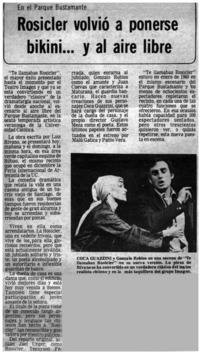 Rosicler volvió a ponerse bikini, y al aire libre.