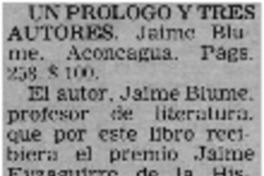 Un prólogo y tres autores