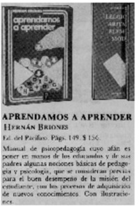 Aprendamos a aprender.