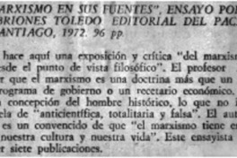 El marxismo en sus fuentes".