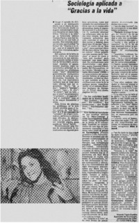 Sociología aplicada a "Gracias a la vida"