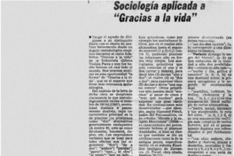 Sociología aplicada a "Gracias a la vida"