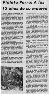 Análisis literio de la obra de Violeta Parra.