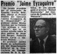 Premio "Jaime Eyzaguirre".