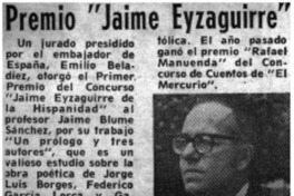 Premio "Jaime Eyzaguirre".