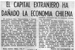 El capital extranjero ha dañado la economía chilena
