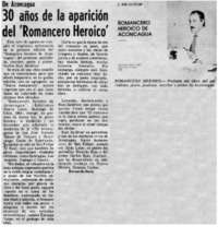 30 años de la aparición del "Romancero heroico"