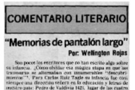 "Memorias de pantalón largo"