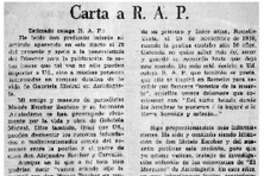 Carta a R. A. P.