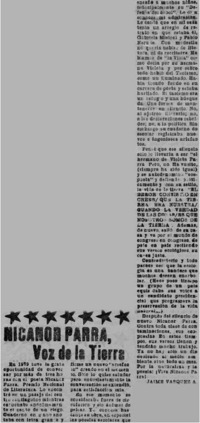 Nicanor Parra, voz de la tierra