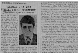 Gracias a la vida Violeta Parra, testimonio"