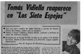 Tomás Vidiella reaparece en "Los siete espejos"