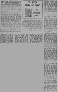 El mejor poeta de Chile"