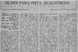 Nicanor Parra, poeta de lo cotidiano