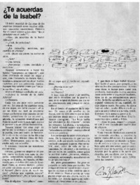 Te acuerdas de la Isabel?