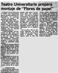 Teatro universitario prepara montaje de "Flores de papel"
