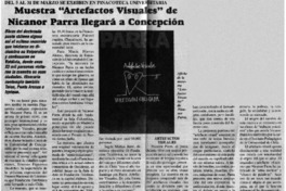 Muestra "Artefactos visuales" de Nicanor Parra llegará a Concepción.