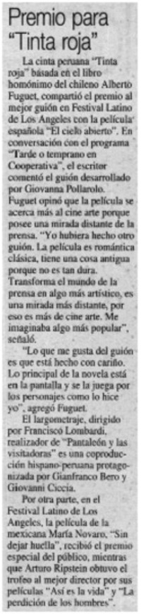 Premio para tinta roja