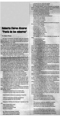 Roberto Flores Alvarez "Poeta de los mineros"