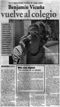 Benjamín Vicuña vuelve al colegio